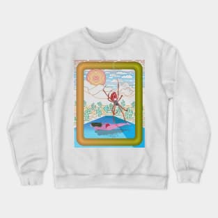 Spider hanging in the frame Crewneck Sweatshirt